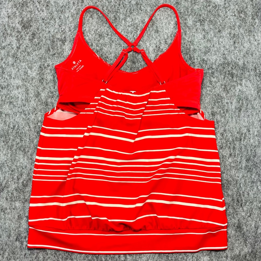 Athleta‎ Tankini Swim Top Womens 34 D/DD Red White Activewear Beach Bathing Suit - Picture 8 of 13